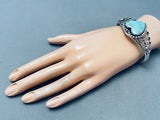 Heart Of Turquoise Vintage Southwest Sterling Silver Bracelet
