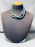 143 Gram Vintage Santo Domingo Blue Green Turquoise Sterling Silver Necklace-Nativo Arts