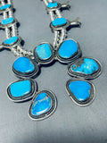 Gasp! 158 Grams Native American Navajo Turquoise Sterling Silver Squash Blossom Necklace-Nativo Arts