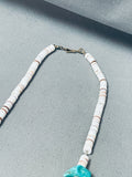 250 Grams Vintage Native American Navajo Heishi Kingman Turquoise Sterling Silver Necklace-Nativo Arts