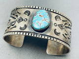 One Of The Most High Grade #8 Turquoise Vintage Native American Navajo Sterling Silver Bracelet-Nativo Arts