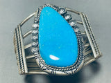 One Of Best Ever Native American Navajo Turquoise Secatero Turquoise Sterling Silver Bracelet-Nativo Arts