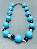 Balls Of Turquoise Vintage Native American Navajo Sterling Silver Necklace-Nativo Arts