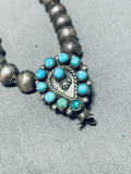 Native American Early Rare Vintage Zuni Turquoise Sterling Silver Choker Necklace Old-Nativo Arts
