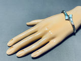 Exquisite 6 Inch Wrist Vintage Native American Navajo Opal Sterling Silver Bracelet-Nativo Arts