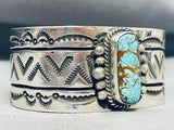 Majestic Native American Navajo Signed Red Mountain Turquoise Sterling Silver Colossal Bracelet-Nativo Arts