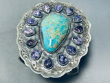 164 Grams Gorgy Native American Navajo Turquoise Sterling Silver Charoite Bracelet-Nativo Arts