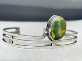 Rare Chee Vintage Native American Navajo Rare Damale Turquoise Sterling Silver Bracelet-Nativo Arts