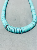 Native American Stunning Vintage Santo Domingo Turquoise Sterling Silver Necklace-Nativo Arts