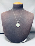 Signed Vintage Native American Navajo Spiderweb Turquoise Opal Sterling Silver Necklace-Nativo Arts