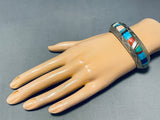 6.5 Inch Wrist Edward Becenti Vintage Native American Navajo Turquoise Sterling Silver Bracelet-Nativo Arts