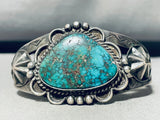 Mega Shell Flanks! Vintage Native American Navajo Turquoise Sterling Silver Bracelet-Nativo Arts