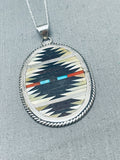 Outstanding Vintage Native American Zuni C.dishta Turquoise Sterling Silver Necklace Signed-Nativo Arts