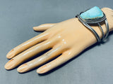Remarkable Native American Navajo #8 Turquoise Mine Sterling Silver Bracelet Signed-Nativo Arts