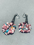 Colorful Native American Navajo Turquoise Spiny Oyster Sterling Silver Earrings-Nativo Arts
