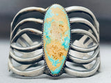 Swirling Cuff Vintage Native American Navajo Royston Turquoise Sterling Silver Bracelet-Nativo Arts