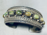 Stunning!! Vintage Native American Navajo Jade Sterling Silver Bracelet-Nativo Arts