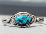 Rare Vintage Navo Gilbert Turquoise Sterling Silver Flank Bracelet-Nativo Arts