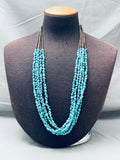 Chunky Spidferweb Turquoise Strands Vintage Native American Navajo Heishi Necklace Old-Nativo Arts