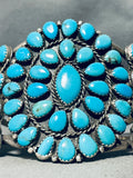 Museum Vintage Native American Navajo Turquoise Sterling Silver Tear Bracelet-Nativo Arts