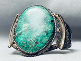 Museum Quality Vintage Native American Navajo Chrysocolla Sterling Silver Bracelet-Nativo Arts