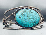 One Of The Best Vintage Native American Navajo Spiderweb Turquoise Sterling Silver Bracelet-Nativo Arts