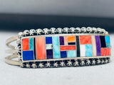 Gloria Livingston Vintage Native American Navajo Turquoise Inlay Sterling Silver Bracelet-Nativo Arts