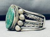 100 Gram Vintage Native American Navajo Green Turquoise Sterling Silver Bracelet-Nativo Arts
