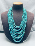 Grand Vintage Native American Navajo Turquoise Graduating Strand Sterling Silver Necklace-Nativo Arts