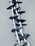 Rare Blackbird Vintage Santo Domingo White Heishi Sterling Silver Necklace Old-Nativo Arts