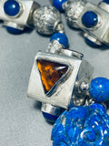 Best Vintage Santo Domingo Lapis Sterling Silver Necklace-Nativo Arts