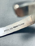 Unbelievable Native American Navajo Sterling Silver Signed Bracelet-Nativo Arts