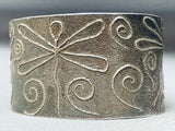 100 Grams Dragonfly Vintage Native American Navajo Sterling Silver Bracelet-Nativo Arts
