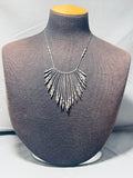 Native American Dropdead Fab!! Vintage Navajo Graduating Sterling Silver Necklace-Nativo Arts