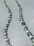 Big Beads! Vintage Native American Navajo Sterling Silver Hand Tooled Necklace Old-Nativo Arts