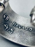 237 Grams! 6' Wrist Vintage Navajho Green Turquoise Sterling Silver Bracelet-Nativo Arts