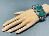 100 Gram Vintage Native American Navajo Green Turquoise Sterling Silver Bracelet-Nativo Arts