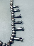 One Of Most Fab Vintage Native American Navajo Turquoise Sterling Silver Squash Blossom Necklace-Nativo Arts