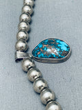 Jesse Monongye (D.) Important Hopi Vintage Sterling Silver Turquoise Necklace-Nativo Arts