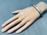 Cute Very Old Vintage Native American Navajo Mother-of-pearl Sterling Silver Bracelet