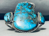 Best Vintage Native American Navajo Blue Diamond Turquoise Bsterling Silver Bracelet-Nativo Arts