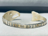 Billy J Wilson Vintage Native American Navajo Hand Tooled Sterling Silver Bracelet-Nativo Arts