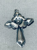 Wonderful Vintage Native American Navajo Sterling Silver Cross Pendant Signed-Nativo Arts