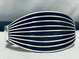One Of The Coolest Vintage Native American Navajo Shadow Sterling Silver Bracelet-Nativo Arts
