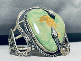 The Best Vintage Native American Navajo Green Turquoise Snake Sterling Silver Bracelet-Nativo Arts