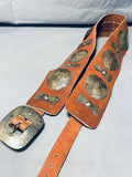 307 Grams Very Old!! Vintage Native American Navajo Sterling Silver Concho Belt!-Nativo Arts