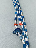 The Best Vintage Native American Navajo Denim Lapis Bear Fetish Heishi Necklace Old-Nativo Arts