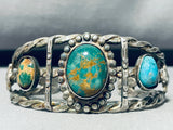 Important Early Vintage Native American Navajo Turquoise Sterling Silver Bracelet-Nativo Arts