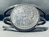 Remarkable Vintage Native American Navajo Morgan Silver Dollar Sterling Silver Bracelet-Nativo Arts