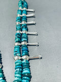 190+ Gram Native American Navajo Pilot Mountain Turquoise Sterling Silver Squashblossom Necklace-Nativo Arts
